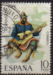 z vendido ESPAÑA 1974 2216 Sello Hispanidad Argentina El Gaucho Martin Fierro usado Espana Spain Espagne Spagna Spanje Spanien 